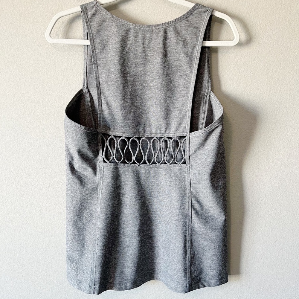 Lululemon Sweaty or Not Tank Top Heathered Slate Gray Size 4?